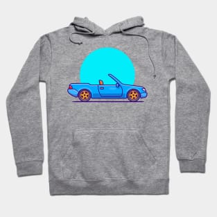 Cabriolet Car Cartoon Illustration Hoodie